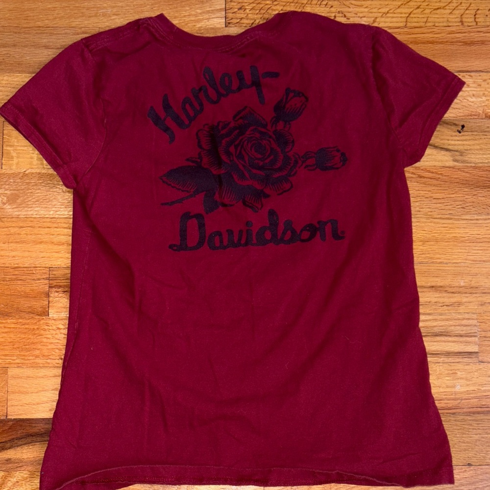 Harley-Davidson Women's Burgundy Rose Tee